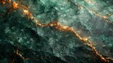 Green marble background with hints of gold and copper