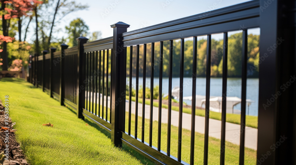 Black Aluminum park Fence Rails Black Aluminum park Fence Rails