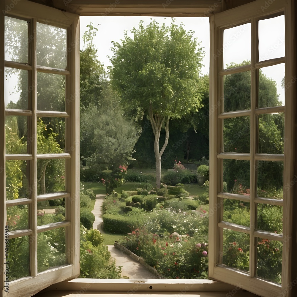vista from the garden window in high definition (hd) creative photography image