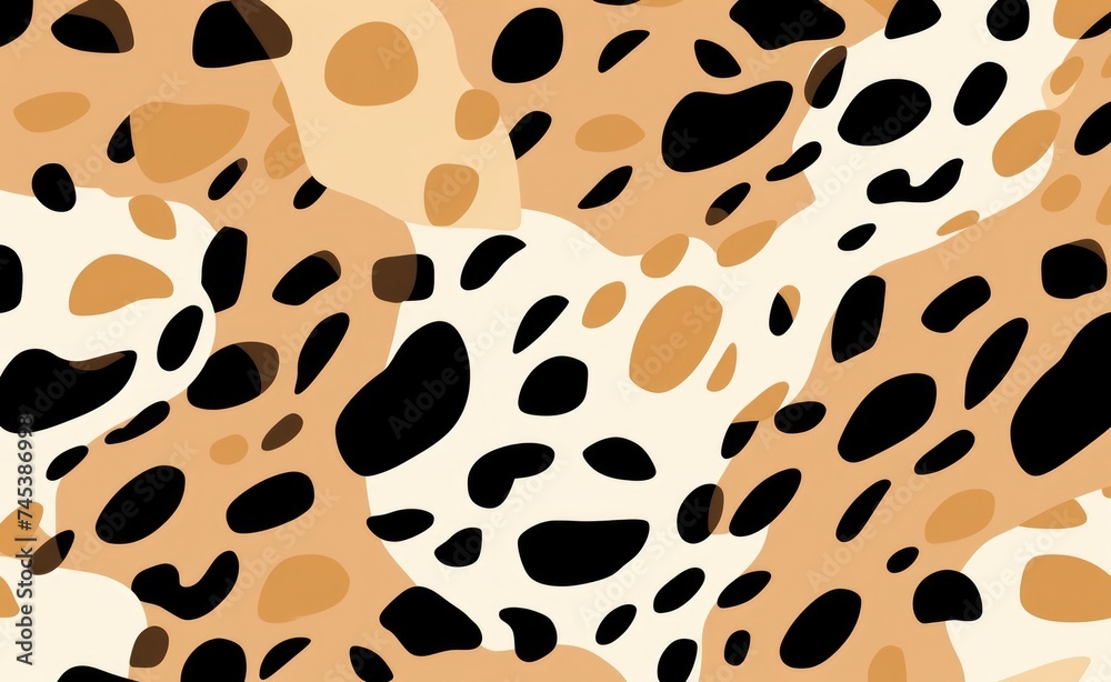 Leopard print pattern with black spots. Leopard print pattern with black spots.