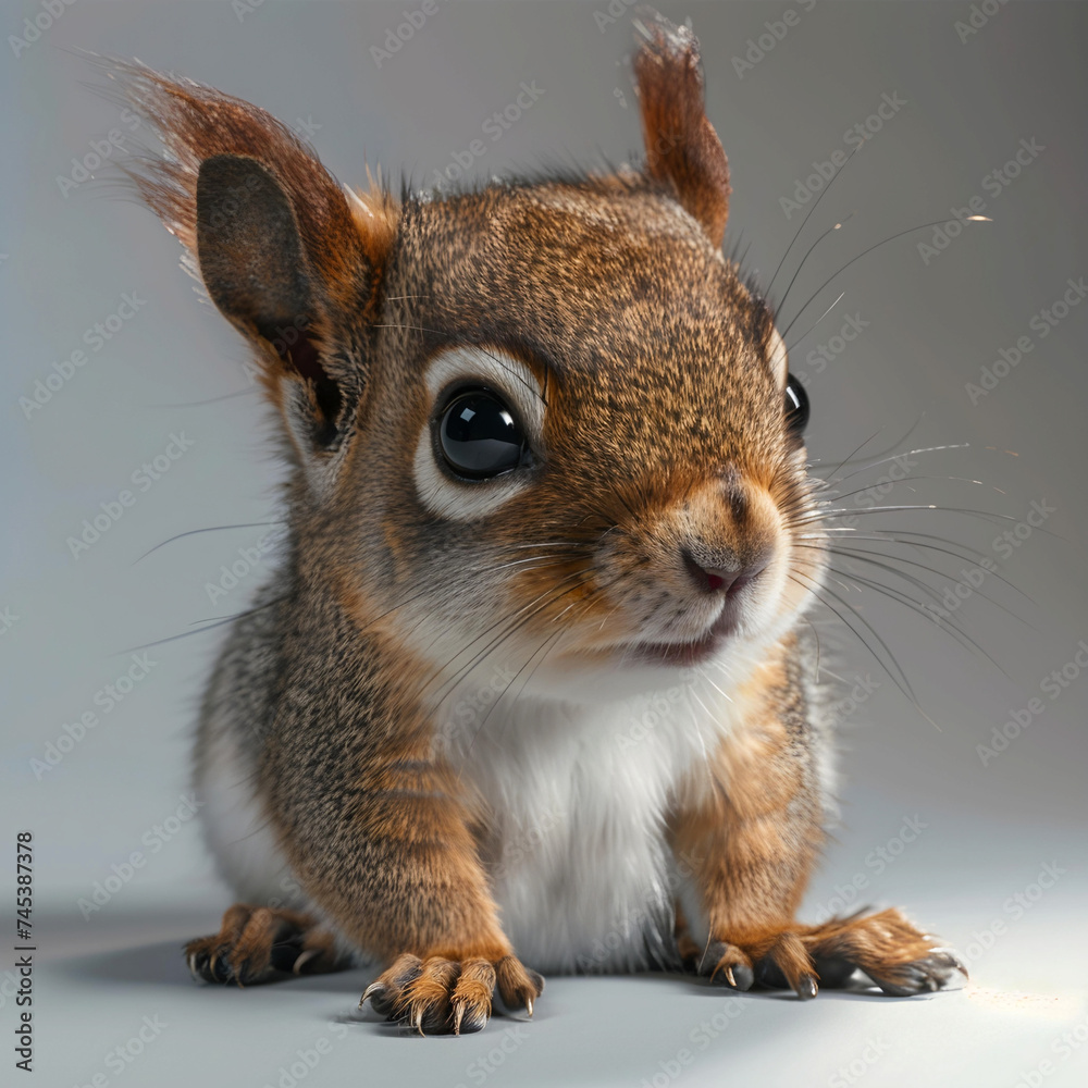 Obraz premium individual headshot of baby rabbit, photography, detailed, f32 on white background 