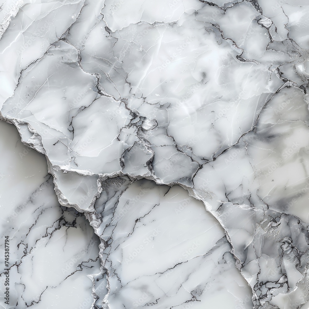 White marble background with delicate, wispy veins of gray and silver background White marble background with delicate, wispy veins of gray and silver background