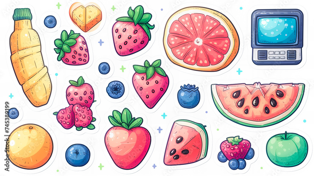 90s Trendy Retro stickers collection