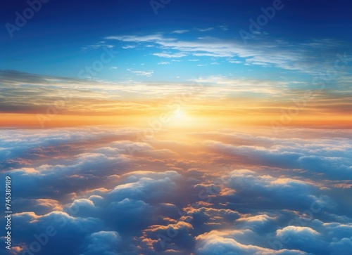 Breathtaking Sunrise Over a Sea of Clouds at High Altitude