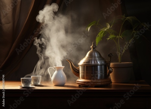 Aroma diffuser on table by window.