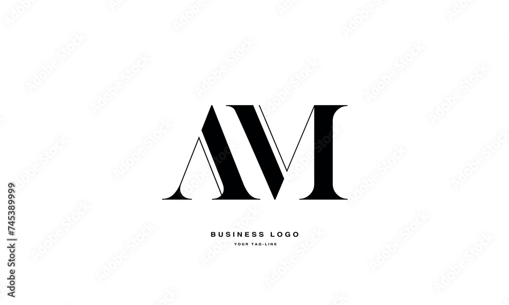 AM, MA, A, M, Abstract Letters Logo Monogram AM, MA, A, M, Abstract Letters Logo Monogram