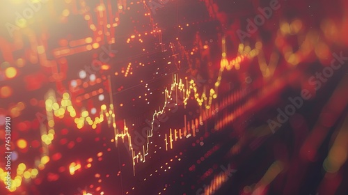 Image with economic graph and market data. Stock  market and trade concept. Can be used for advertising  marketing or presentation.