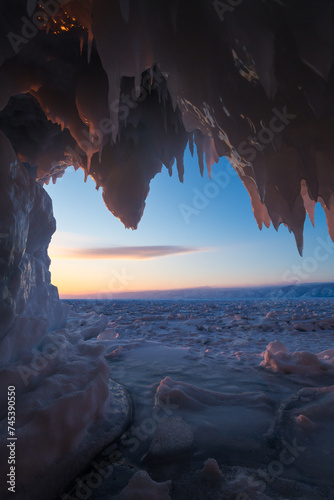 Bild auf Leinwand Ice cave on Lake Baikal