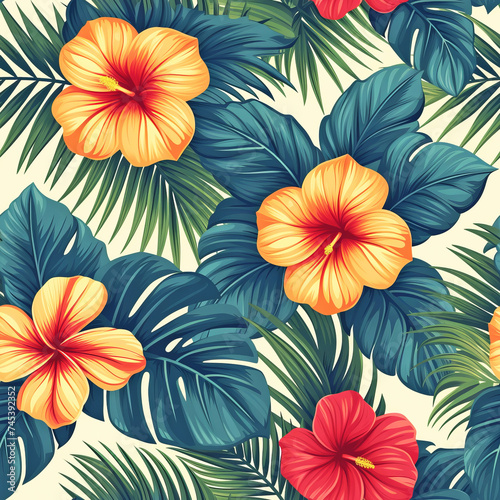 tropic seamless pattern tile  ai generated