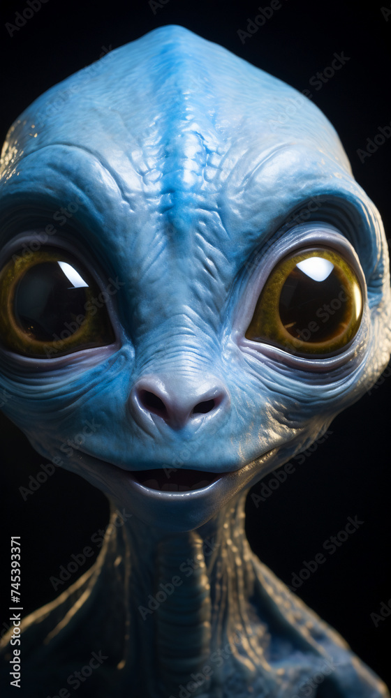Closeup of a Fearful Alien Face Closeup of a Fearful Alien Face