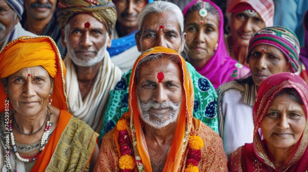 Ethnic variety group of indian people in India