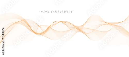 Abstract vector orange wavy lines. Moden background design. photo