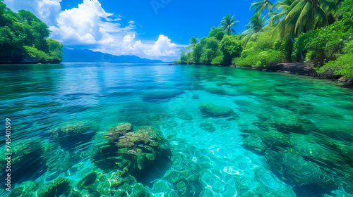 Crystal Lagoon Retreat. Exotic Underwater Beauty © EwaStudio