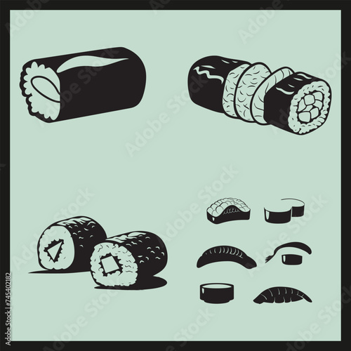 sushi set with chopsticks