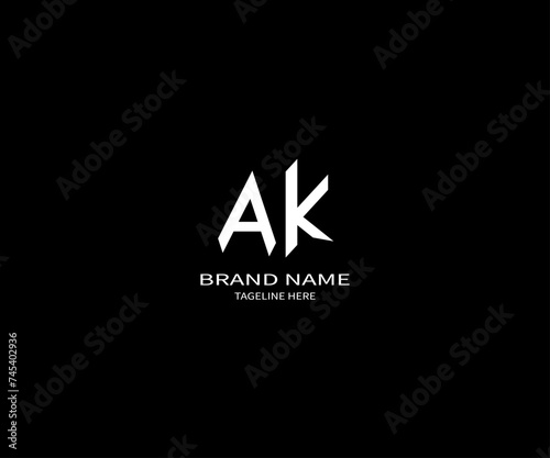 AK letter logo Design. Unique attractive creative modern initial AK initial based letter icon logo