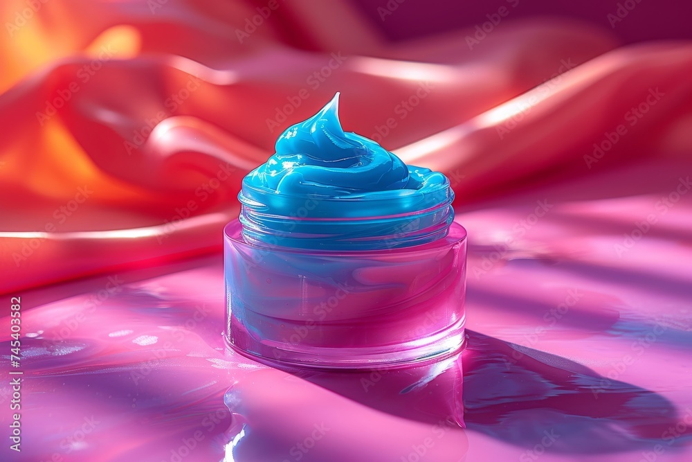 Facial skincare skin care cream. Skincare treatment products: pure lotion, skincare collagen gel, oil, pipette with elegance serum and lemongrass oil jar pot