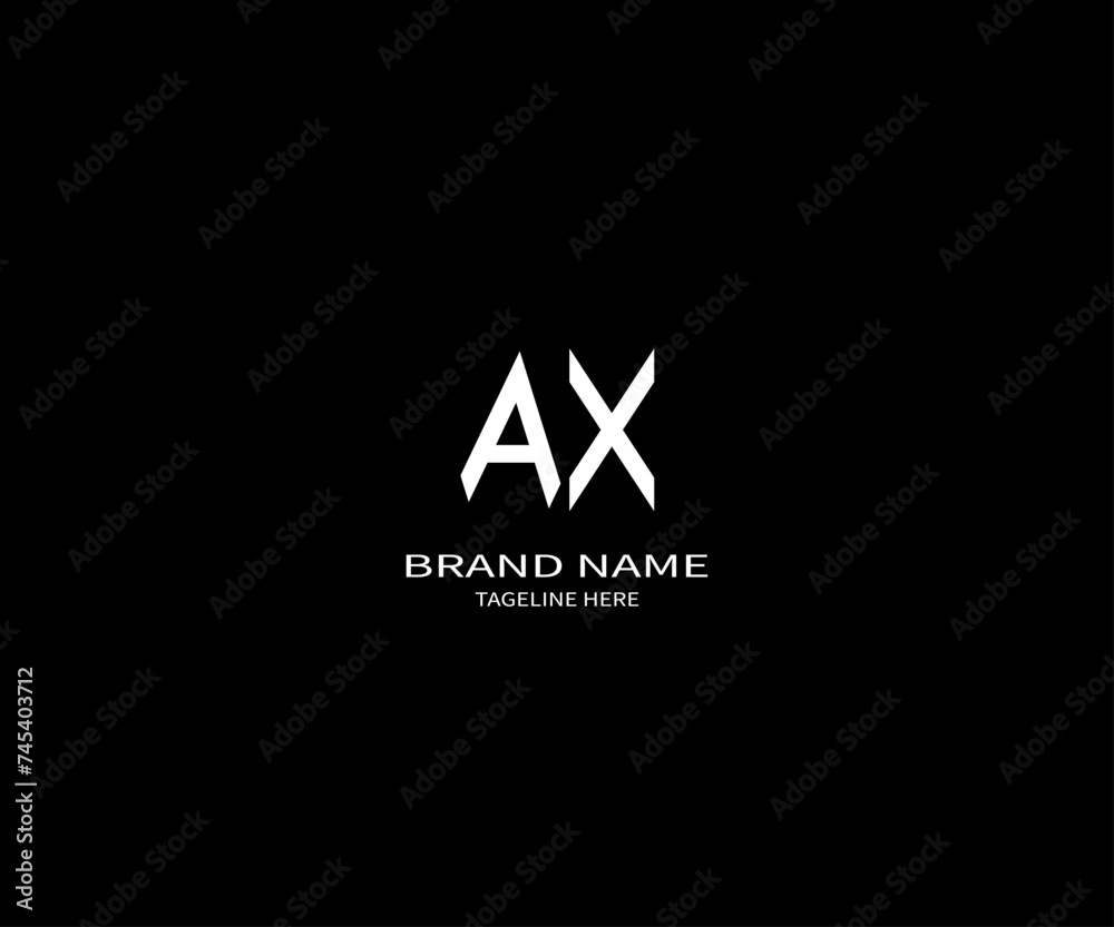 AX letter logo Design. Unique attractive creative modern initial AX initial based letter icon logo.