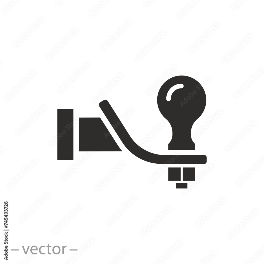 car tow hitch icon, towbar, flat vector illustration car tow hitch icon, towbar, flat vector illustration