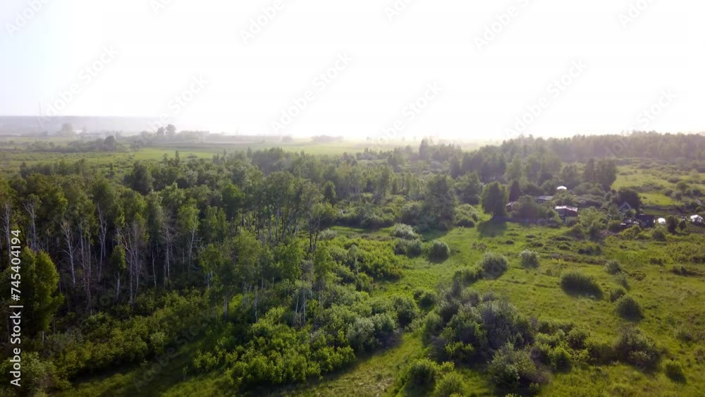 Sunny morning in the countryside on an early summer morning. High quality 4k footage Sunny morning in the countryside on an early summer morning. High quality 4k footage