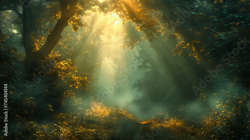 Sparkling Sunbeams Amongst the Trees.  Summer Dream.  Enchanted Woodland