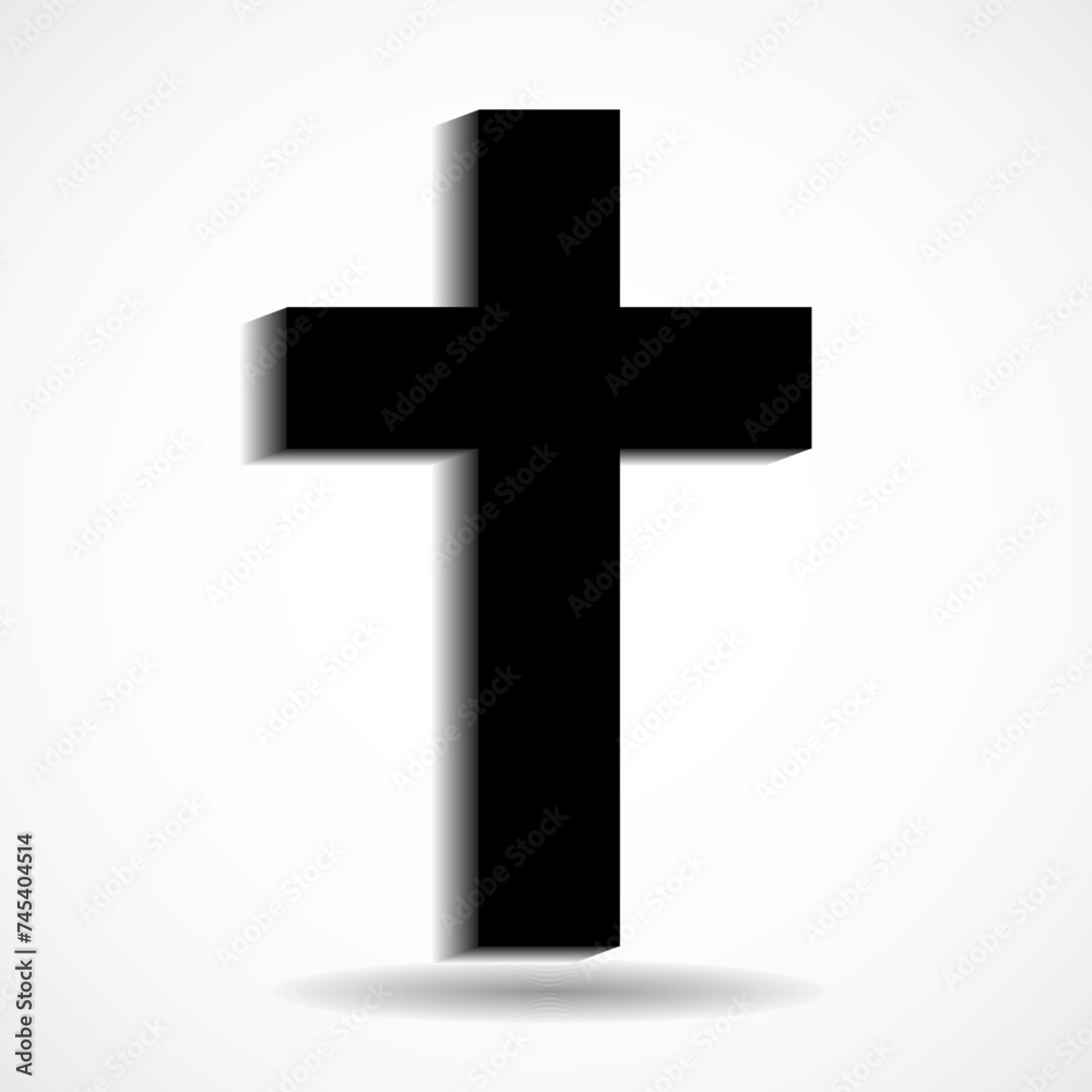 Cross with shadow. Christian Symbol. Vector illustration Cross with shadow. Christian Symbol. Vector illustration