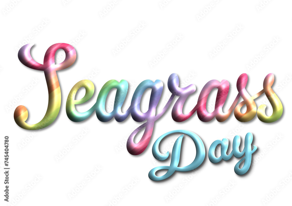 Fototapeta premium International Seagrass day, rainbow, vector graphics for posters, cards, postcards, invitations, banners, advertising, multicolor 