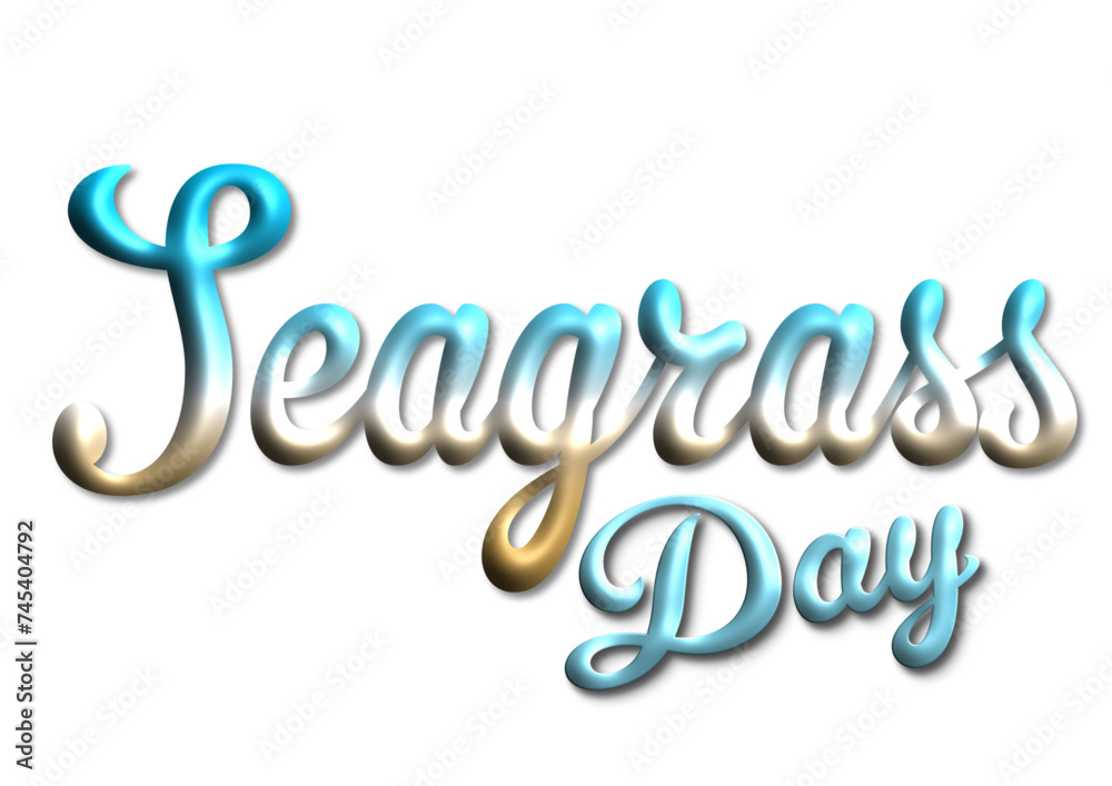 Fototapeta premium International Seagrass day, light blue, vector graphics for posters, cards, postcards, invitations, banners, advertising, multicolor 