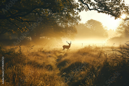 Deer in the Morning forest
