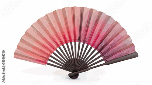 Chinese Hand Fan Isolated on White Background Vector