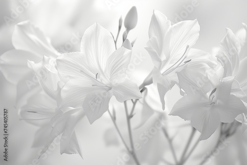 white flowers on white background