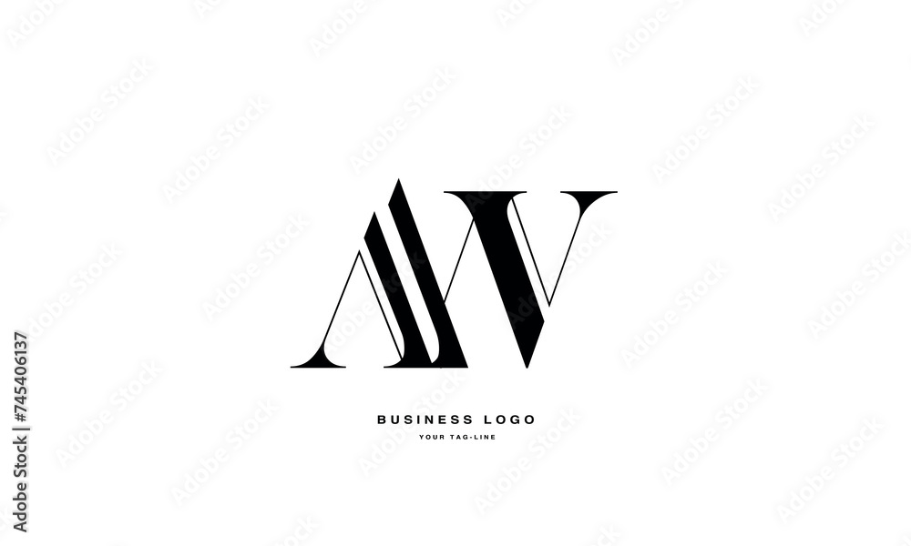 AW, WA, A, W, Abstract Letters Logo Monogram AW, WA, A, W, Abstract Letters Logo Monogram