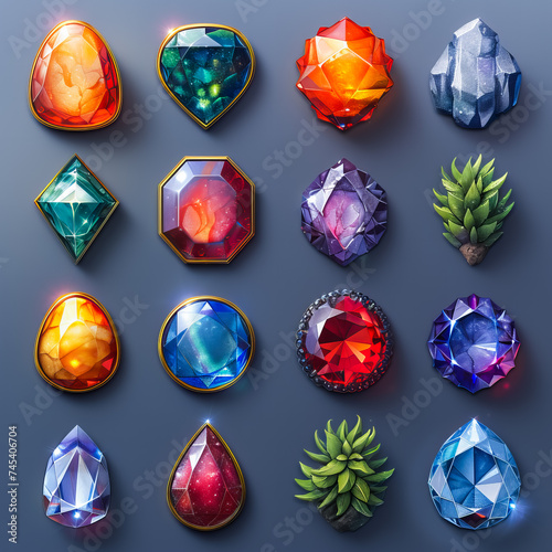 Gemstone Collection. Shimmering Crystals