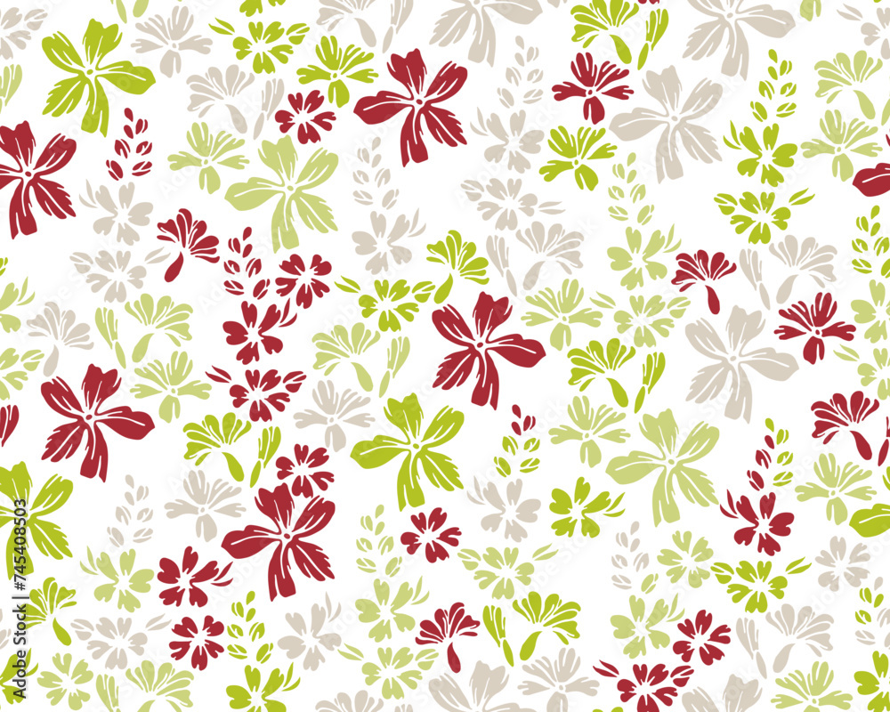 Small field forget-me-not flowers repeat pattern vector illustration. Ditsy Small field forget-me-not flowers repeat pattern vector illustration. Ditsy