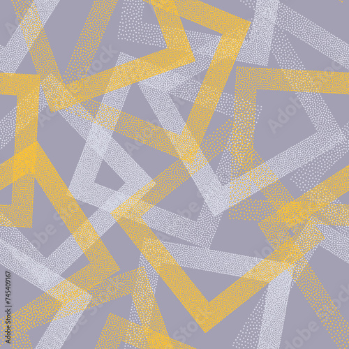 Square rhombus shapes of dot points geometric vector seamless pattern.