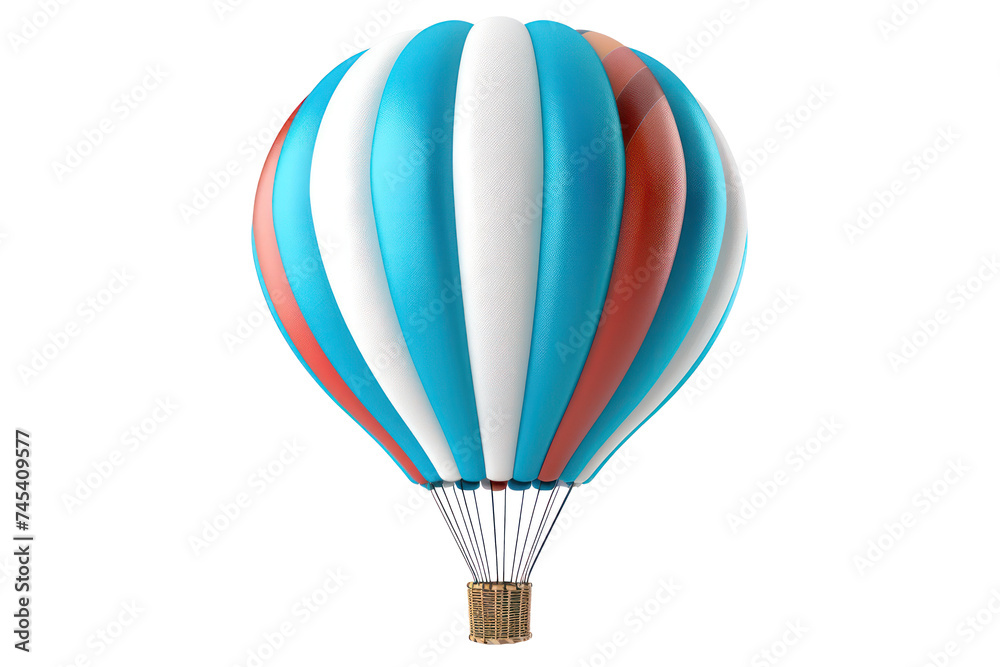 Striped hot air balloon in the sky, cut out - stock png. Striped hot air balloon in the sky, cut out - stock png.