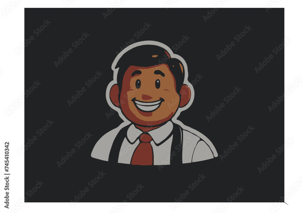 bussiness man cartoon character of person with a smile, happy Employee Appreciation Day in ofice