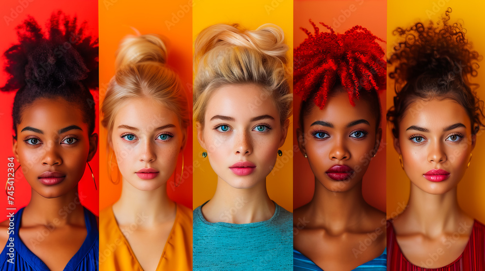 Collage of Many Pretty Faces of Young Women Collage of Many Pretty Faces of Young Women