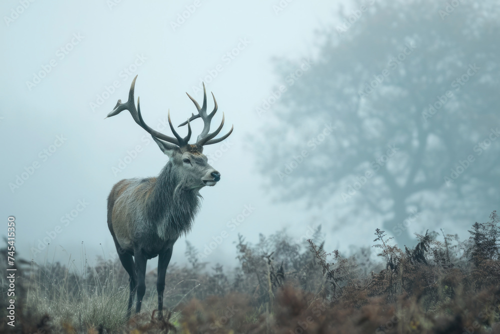 Deer in the Morning forest