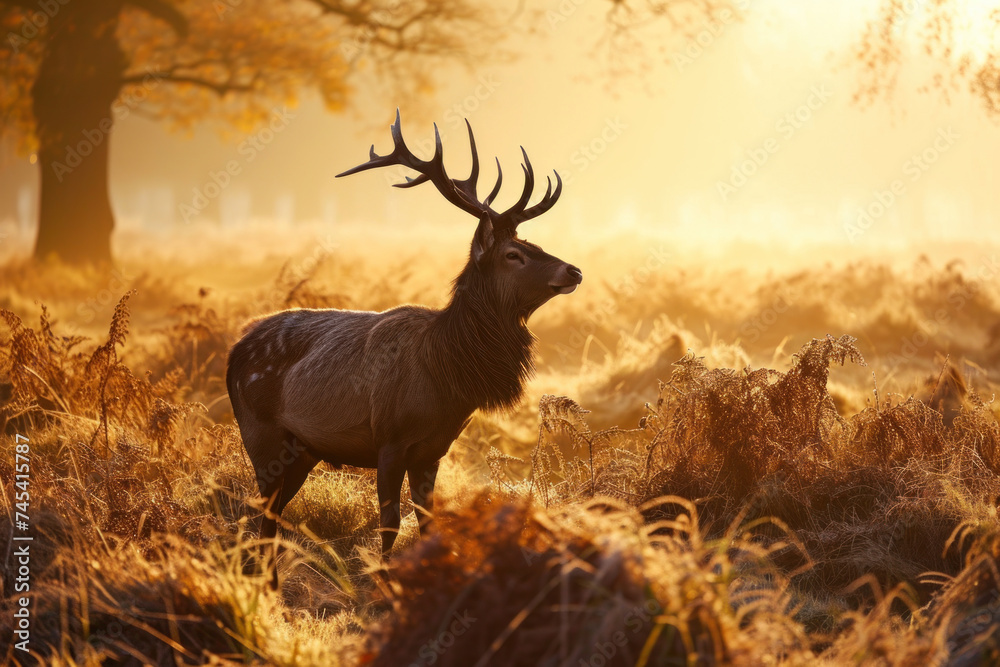 Deer in the Morning forest Deer in the Morning forest