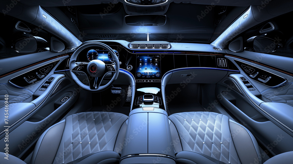 interior of a luxurious high-tech car