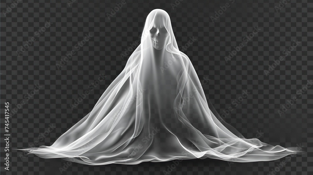 Ghost in the Dark, Halloween Ghost on Transparent Background Ghost in the Dark, Halloween Ghost on Transparent Background
