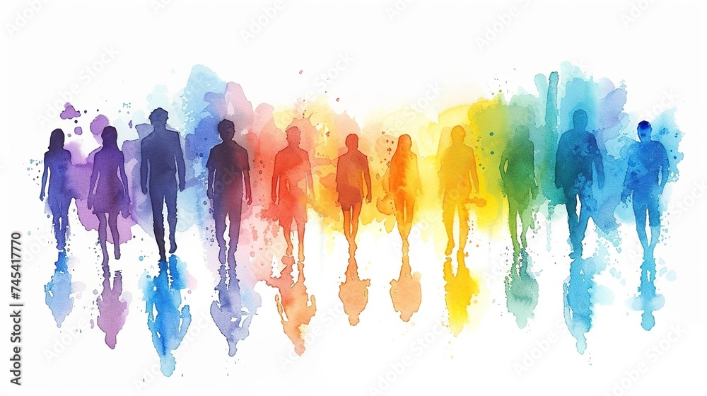 A Kaleidoscope of Human Silhouettes, Generative AI A Kaleidoscope of Human Silhouettes, Generative AI