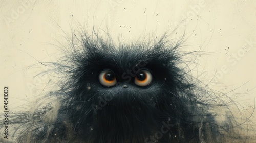 The Eyes Have It, Owl-Inspired Creature, Alien Owl Encounter, Mysterious Monster with Yellow Eyes.
