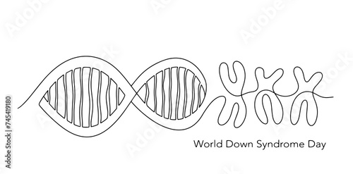DNA. Trisomy. Down syndrome. Genetics photo