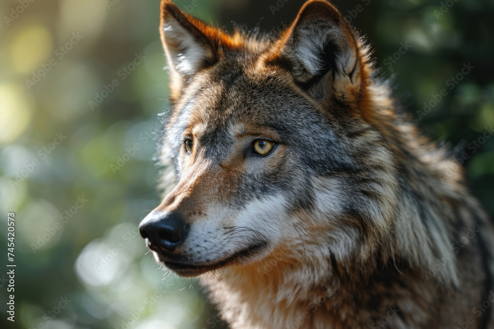 grey wolf portrait