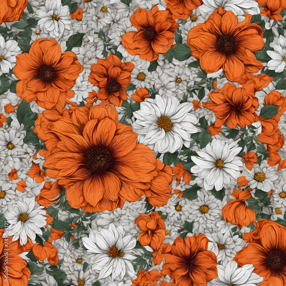 Beautiful Flower Textures in Orange and White - Get Inspiring Images Now!