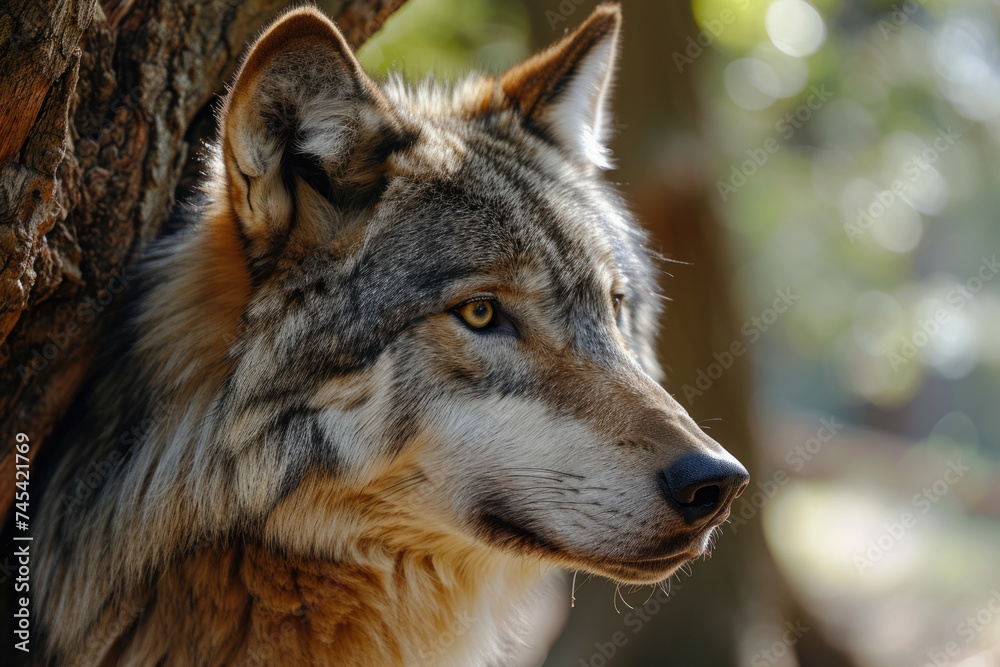 grey wolf portrait