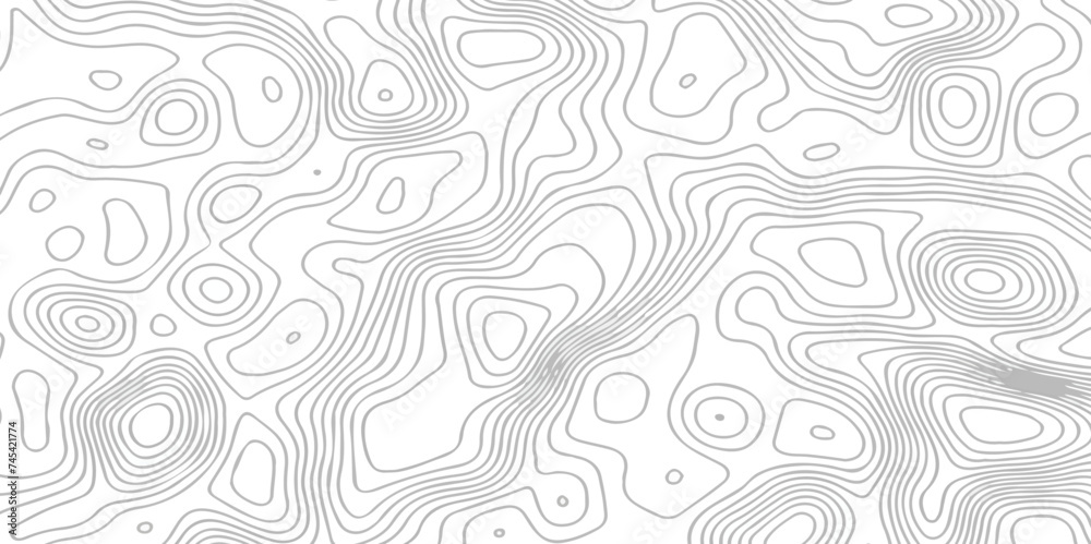 Vector seamless topographic map background. Topographic map lines contour background. Modern design with White background topographic wave curve pattern design.	