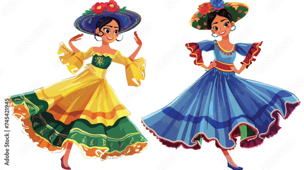 Mexican Traditional Culture Icon Cartoon Isolated on