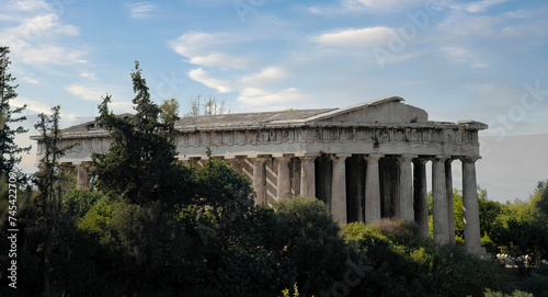 The Temple of Hephaestus, (Theseion), is a Doric peripteral temple in the ancient Agora of Athens, Greece, atop the Agoraios Kolonos hill, it is one of the best preserved ancient Greek temples photo